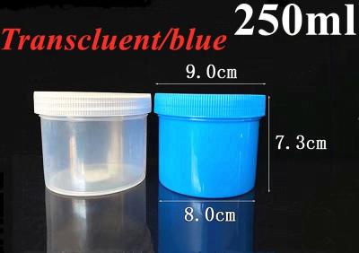 100ml 150ml 250ml 500mlml PP Cosmetic Jar Translucent clear blue 16oz Plastic ointment Cosmetic Pots