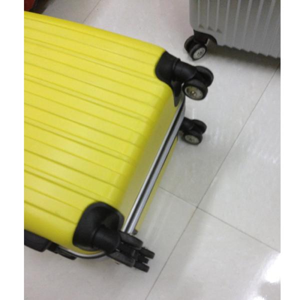 Combination Locked Aluminum Suitcase Luggage , ABS Material Yellow Waterproof Luggage Set