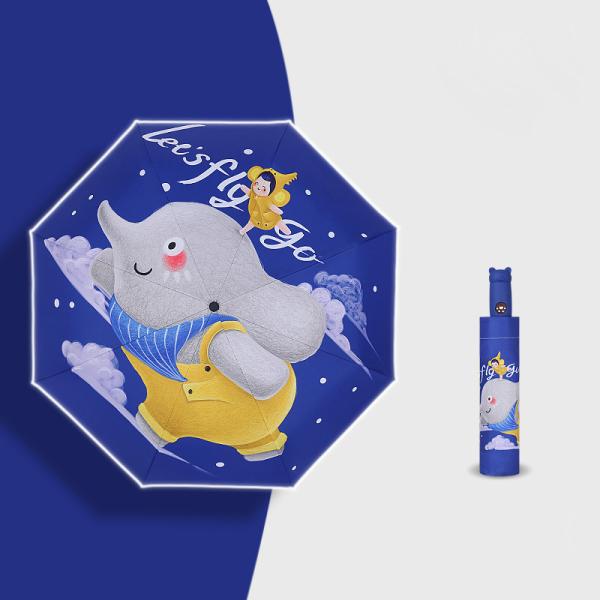 Adults Unique Pattern Self Fold Sun Rain Kids Umbrella with Rubber Coated Handle