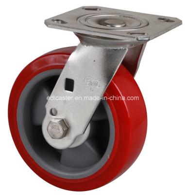 270kg Maximum Load Stainless Steel Plate Swivel TPU Caster S7116-85 6 for Logistics