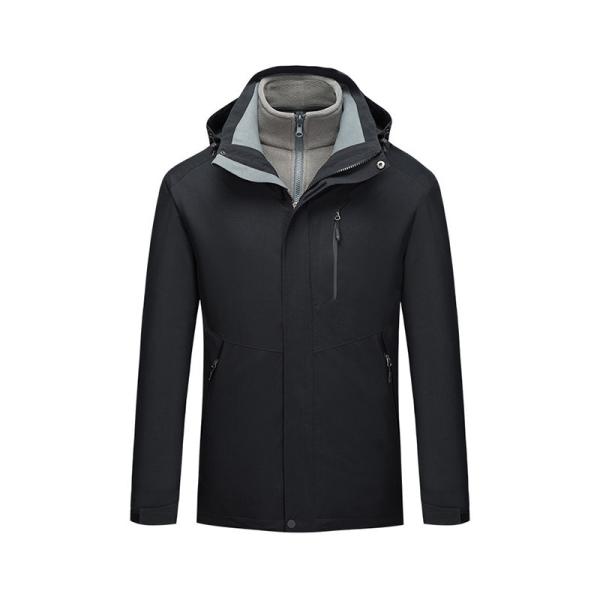 polyester Men'S Casual Hooded Jacket Windproof Thermal Army Clothing with Zipper