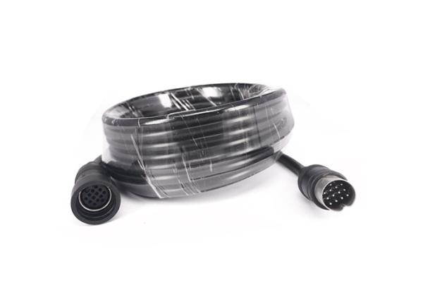 Black Plastic 13 Pin Din Cable , Waterproof DIN Amplifier Cable