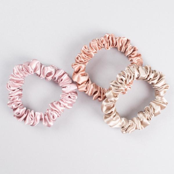 Silk Scrunchies For Hair 100% Mulberry Silk Ties For Curly Hair Scrunchies Prevent Breakage
