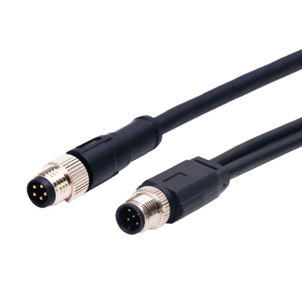 Мужчина соединителя 5 Pin водоустойчивый к мужскому отливая в форму прямому соединителю с кабелем