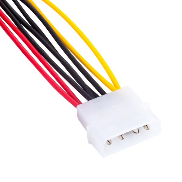 0.15M D4 Pin To Double SATA Power Adapter Cable 4 Pin To Dual 15 Pin 2 In 1 Power Cord
