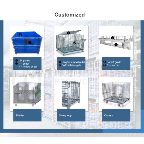 Industrial Collapsible 500kg Metal Wire Mesh Basket