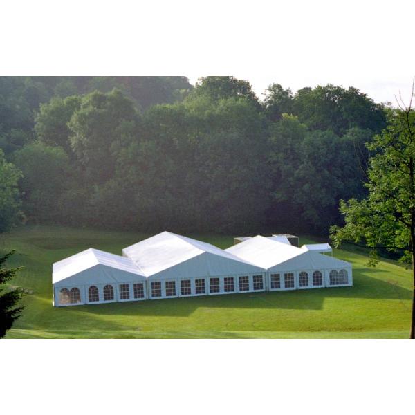 Outdoor Large Warehouse Tent , White PVC Wall Roof Marquee Tent 15x30M For 300 People