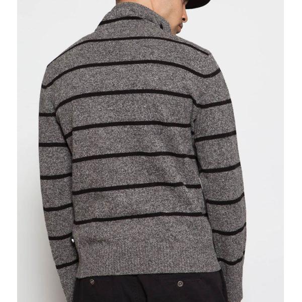 Full Lambswool Knit Pullover Sweater Hoodie Jersey Type With Stripe Thick