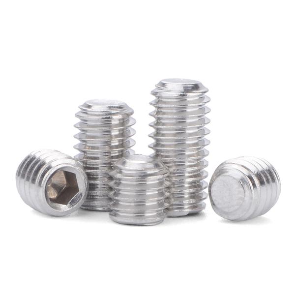 Stainless Steel Socket Set Screws Hexagon Socket Flat Head Set Screws Hexagon Socket Drive Cone Point Screws
