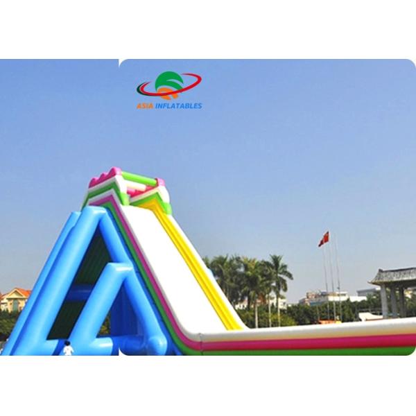 Large And Long Inflatable Triangle Dry And Wet Slide With 0.55 mm PVC Tarpaulin