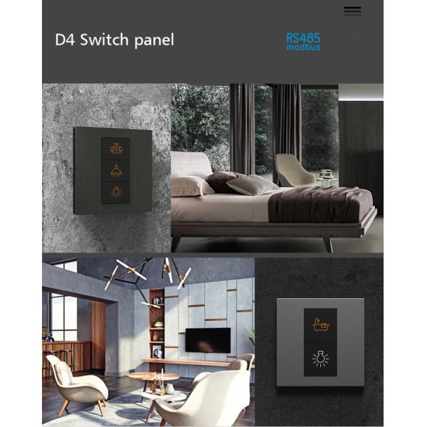 Metal Light Wall Switch Push Button RS485 Vertical Style Multi Color