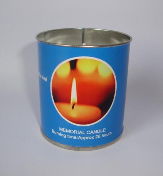 Jews candle; white & unscented 5.5x6cm mini memorial tin candle burn for 26 hours