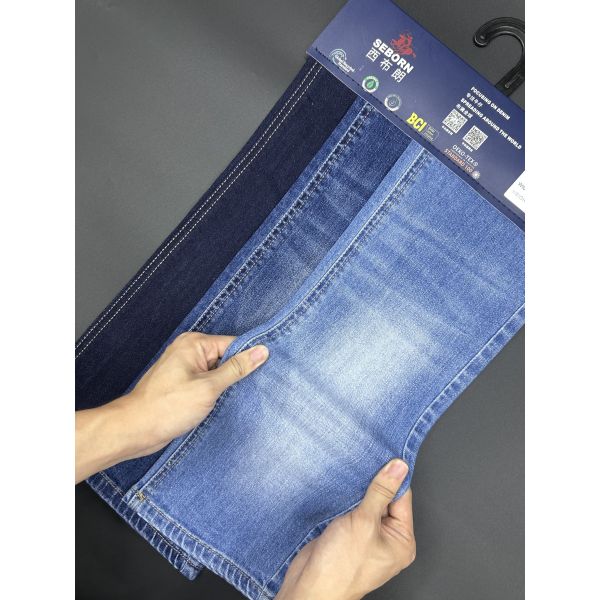 9.6oz Stretch Denim Fabric 142cm - 145cm Cotton Polyester Spandex Denim OEM Available