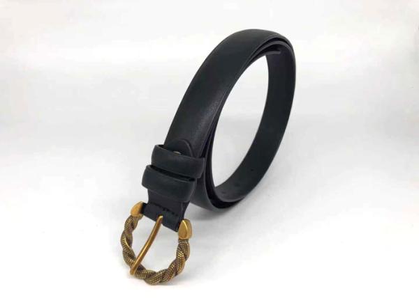 Black 2.5cm Women's Fashion Leather Belts Metal Pin Buckle
