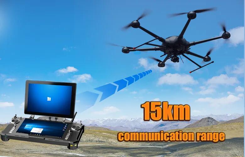 T30S Rugged Handheld Drone Ground Control Station System Dual Screen Remote Controller GCS Search Rescue Wildlife Monitoring UAV