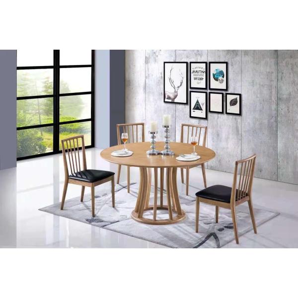 Stackable Cafeteria Antique Oak Dining Chairs With Leather Seat