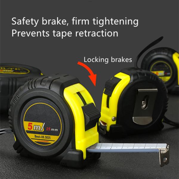 5m épaissie 19mm bande d'acier réglateur avec réglateur de compteur en caoutchouc enveloppé