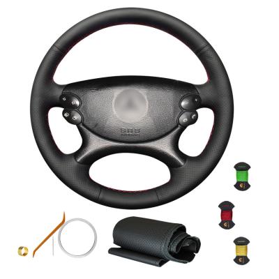 20*15*7cm Hand Sewing Leather Steering Wheel Cover for Mercedes Benz AMG CLK SL35 W211 E230 E280 E350 CLS-Class CLS350 CLS500 2005-2009