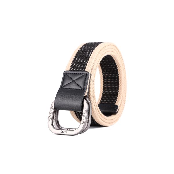 Ceinture 3.8cm double Ring Buckle Belt Webbing de tissu de coton de canons isolants
