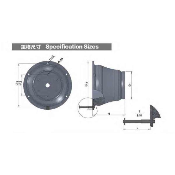 70% Deflection Weight 760kg Height 900mm Black Cone Marine Rubber Fender