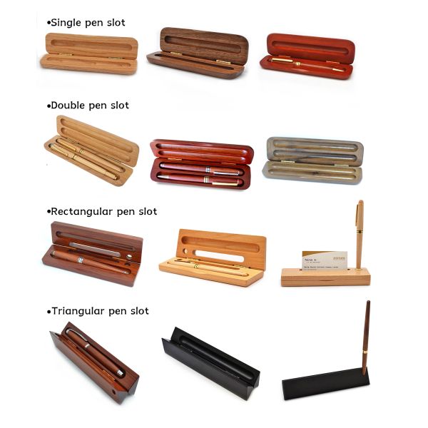 Multifunctional Wooden Business Pen case Customisable with Logos for Corporate Gifts.