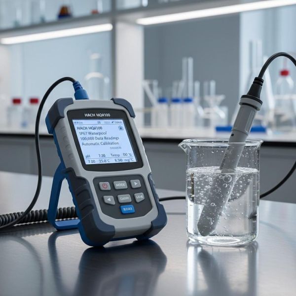 HACH HQ4100 IP67 Waterproof Portable Water Tester with 100,000 Data Readings and Automatic Calibration