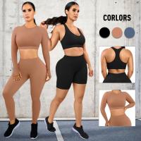 7 días de pedido de muestra Tiempo de entrega Apoyo HEXIN Dos piezas de Yoga Set Gimnasio Fitness Set para mujeres