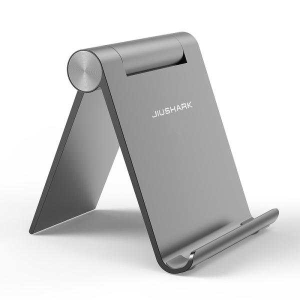 L95mm 10 Inches Grey Adjustable Aluminum Alloy Phone Holder For Desk