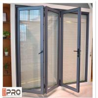 Powder Coated Aluminium Bifold Doors Anti Aging Folding Panel Doors GLASS FOLDING DOOR HARDWARE FOLDING DOOR