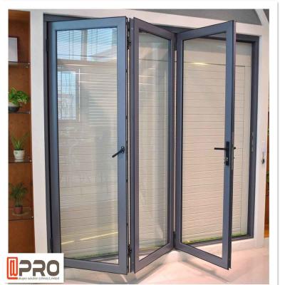 O pó revestiu a PORTA de DOBRADURA DE VIDRO de dobramento antienvelhecimento do HARDWARE da PORTA de DOBRADURA das portas de painel das portas Bifold de alumínio
