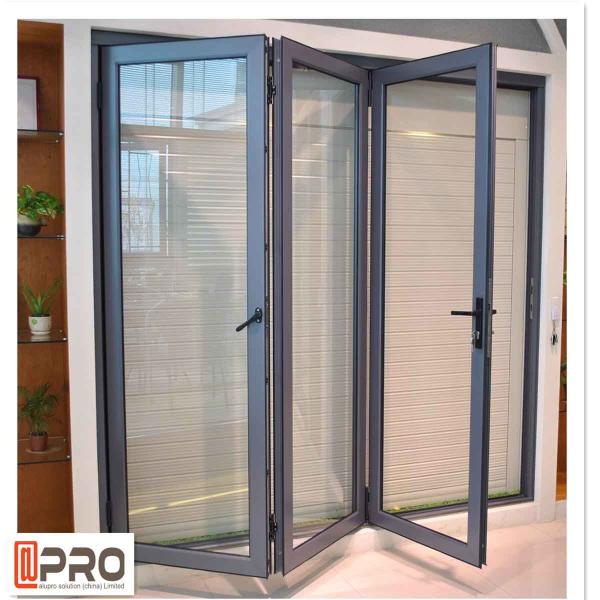 O pó revestiu a PORTA de DOBRADURA DE VIDRO de dobramento antienvelhecimento do HARDWARE da PORTA de DOBRADURA das portas de painel das portas Bifold de alumínio