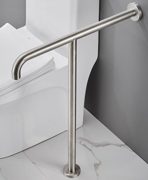 T Shaped Stainless Steel Grab Bar With Mirror Polishing Brushed Nickel Color
