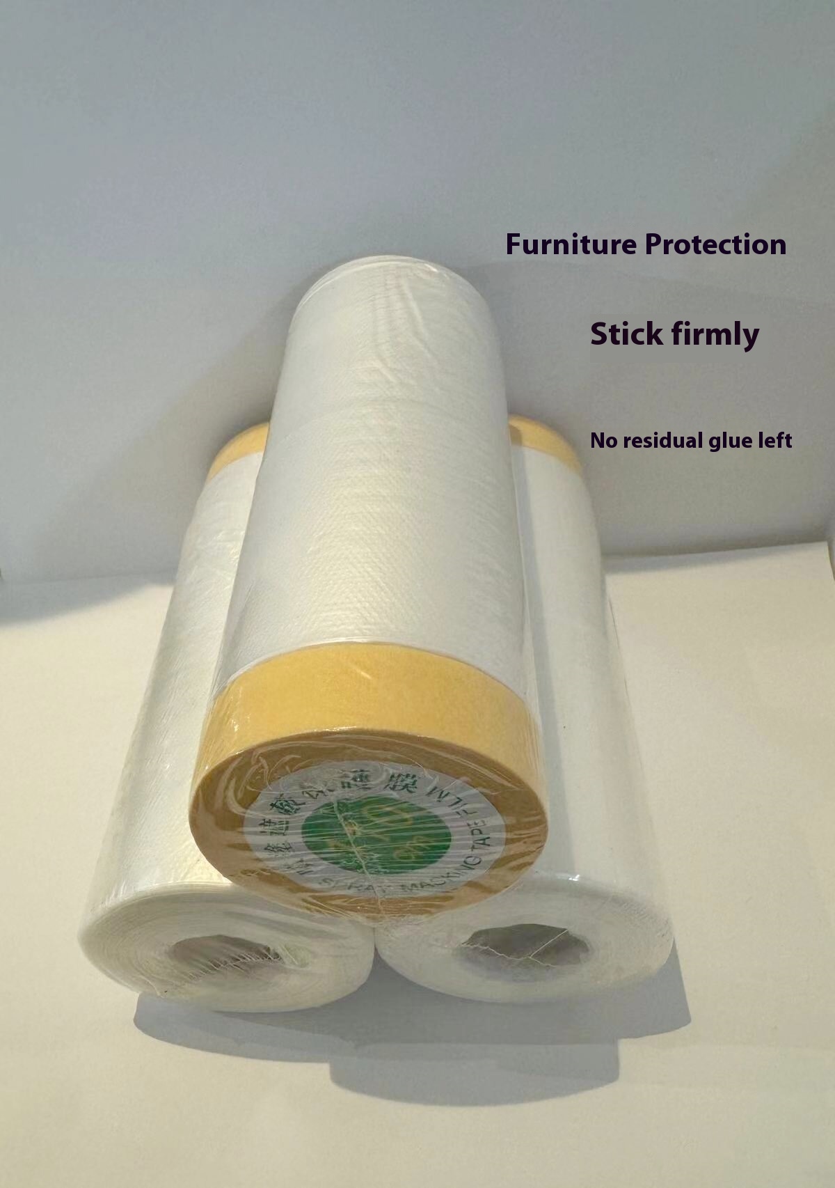 Customizable 50mm PE Plastic Masking Film Soft Protective Paintable Auto Body Spray Painting Roll 120m with Pre-Applied Tape