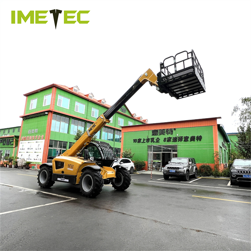Compact IMETEC Telescopic Arm Loader Flexible Steering Small Telescopic Handler For Narrow Working Space