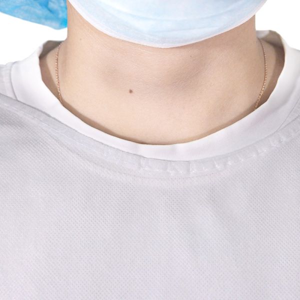 Medicine-Grade White Translucency Hooded Isolation Gown with CE Certification for Bulk Sale
