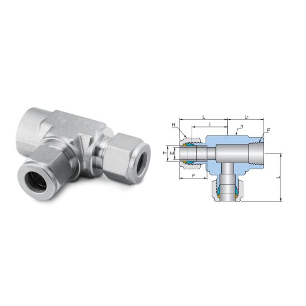 AFK Stainless Steel Tube Fittings OD Connector 3000PSI Female Run Tee 6mm 8mm 10mm