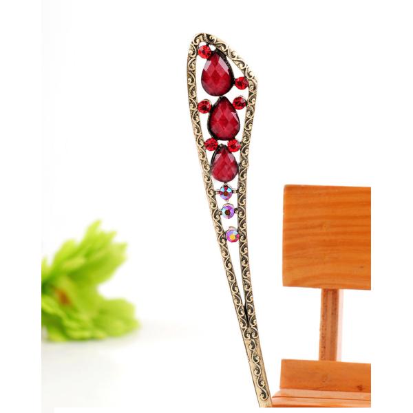 Retro simple fresh water droplets sided diamond hairpin hairpin national wind classical