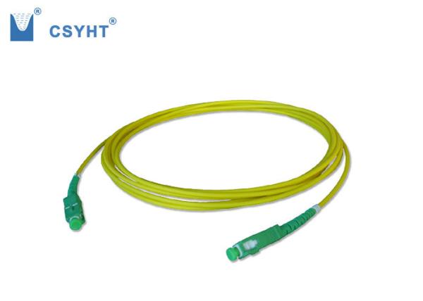SC APC Armoured Fiber Optic Patch Cord , Multimode / Single Mode Fiber Patch Cables