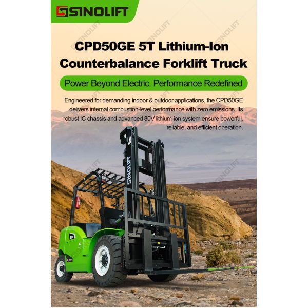 CPD50GE Lithium-Ion Counterbalance Forklift Truck for Industrial Material Handling with Zero Emissions