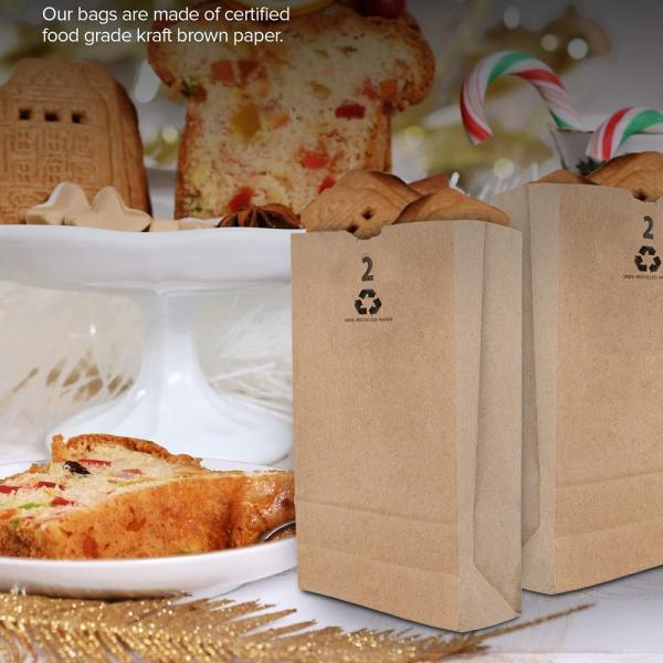 Entrega de alimentos Bolsa de papel Kraft para alimentos biodegradable Tamaño personalizado razonable