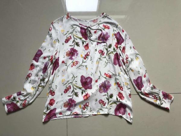 Long Sleeves Floral Print Shirt Womens 100% Viscose  Ladies Print Blouse