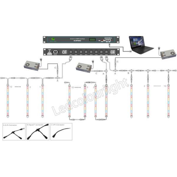 1000mm LED Meteor Lights RGB Full Color Milky White Tube for Outdoor Decorative Application