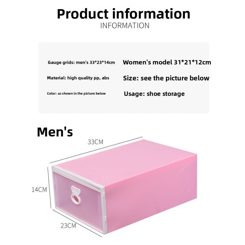 Dustproof Drop Front Plastic Shoe Boxes Transparent Pull Out Organizer Durable Storage Space Saver for Dorms