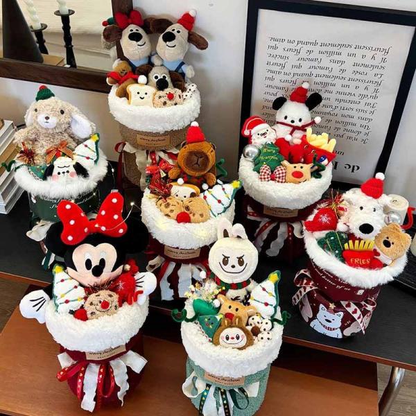 22x37cm Plush Doll Bouquet Unique Gift for Boyfriend or Girlfriend West Highland White Terrier