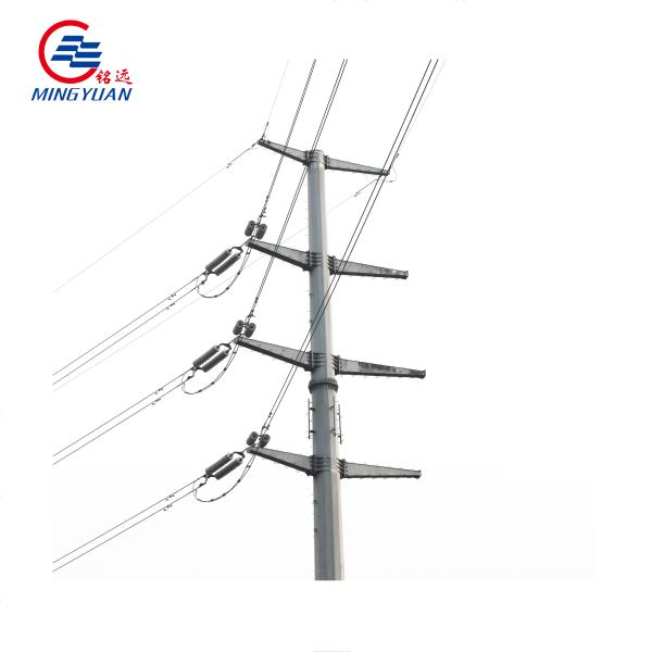 138kV Gantry steel poles Communication power transmission tower for electric transmission line