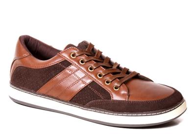 Sapatos de tênis de homem castanho clássico com atacadores, ODM Homens Sapatos de couro genuíno Casual