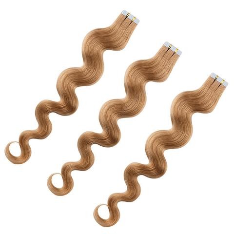 Light Blonde Tape In Hair Extensions Human Hair , Mongolian Human Hair