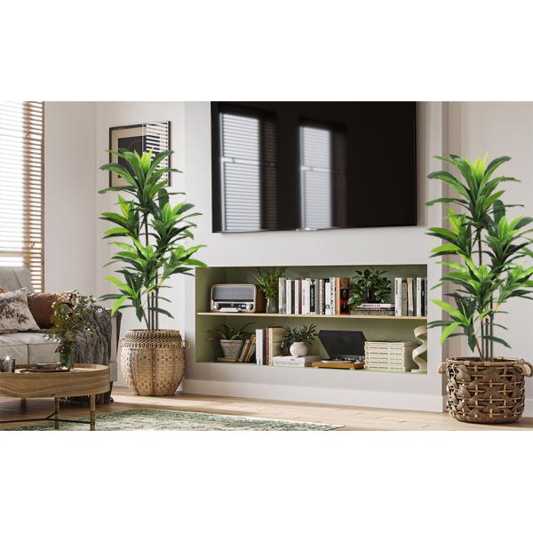 Dracaena Silk Plant Artificial 5ft Faux House Plants Evergreen Dracaena Marginata Fake Yucca Palm Trees in Pot