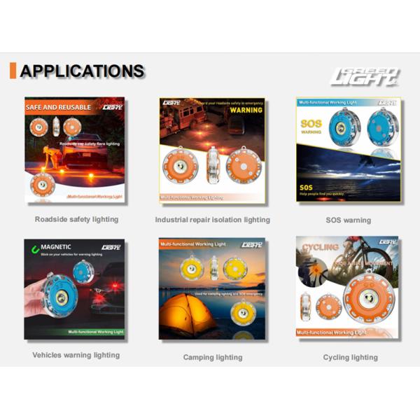 Luz de advertencia de llamaradas LED multifuncional, adsorción magnética a prueba de fuego luz de señal LED indicador para exteriores