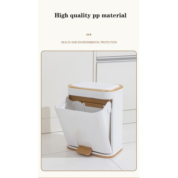 Household Press Pedal Double Open Kitchen Bedroom Indoor Plastic Trash Bin Recycling Bin Waste Bin